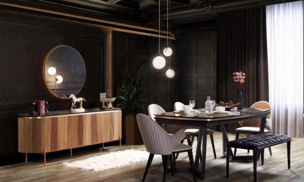 Tesla Walnut Bronze Yemek Odası